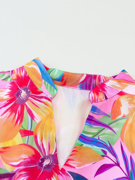 Tropical Print Half Sleeve Casual Dress with practical styling and dependable silhouette control.