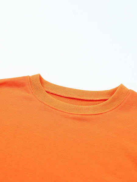 Cozy Orange Crewneck Pullover Sweatshirt