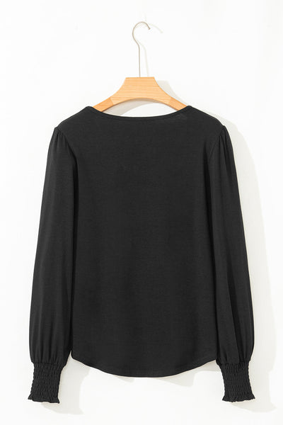 Chic Women's V-Neck Long Sleeve Top in Soft Fabric - Perfect for Casual or Office Wear, Available in Elegant Colors