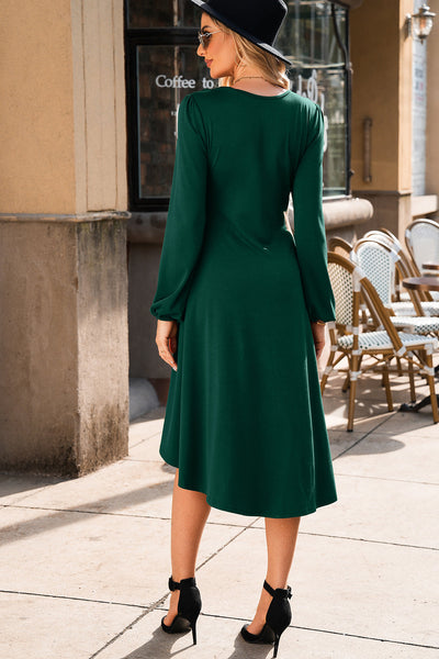 Elegant Solid Midi Dress for Women - Flattering Fit, Versatile Style, Ideal for Casual and Formal Occasions