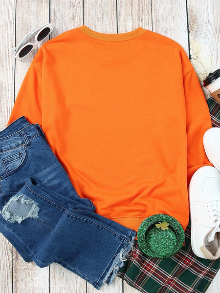 Cozy Orange Crewneck Pullover Sweatshirt