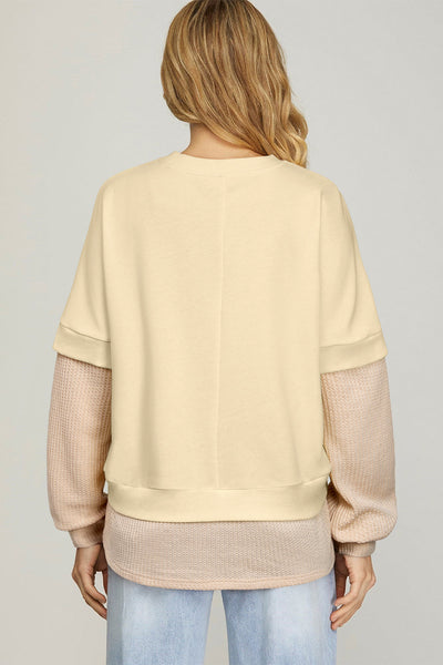 Chic Women's 2-in-1 Patchwork Sweatshirt in Soft Fabric - Perfect for Casual Outings and Ultimate Everyday Comfort