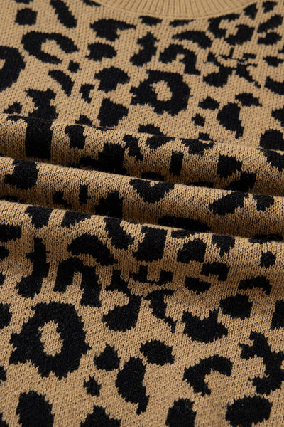 Women's Ribbed Leopard Print Sweater with Drop Shoulders made for easy styling and wardrobe coordination, with premium-like structure and finish.