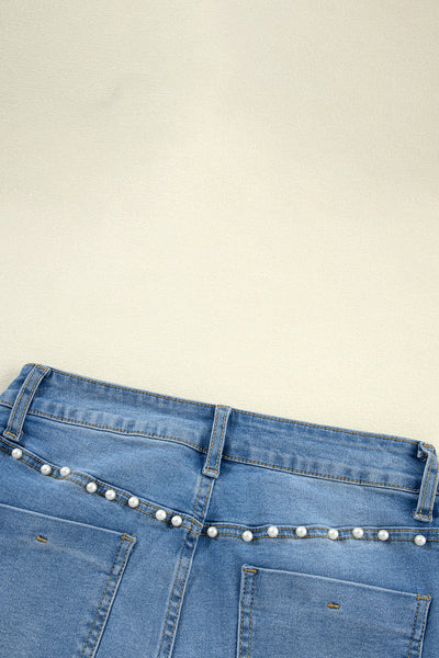 Women's Dusk Blue Pearl Boot Cut Denim Jeans in Jeans