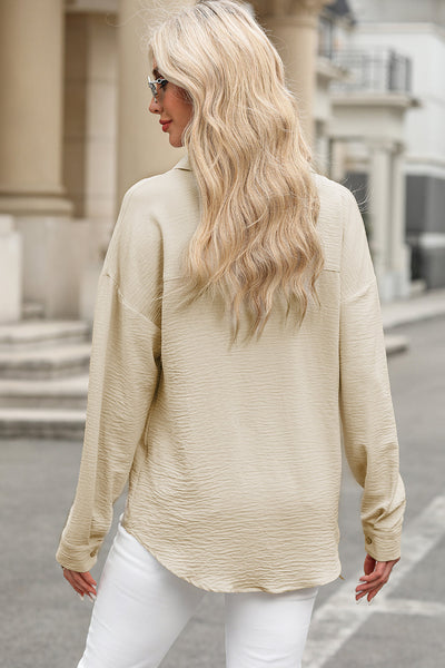 Elegant Lightweight Solid Color Blouse for Women - Casual Fit Top Perfect for Everyday Style and Comfort