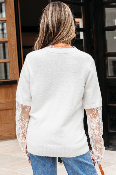 Chic Oversized Fuzzy Sweater for Women in Soft Beige - Cozy Knit Pullover for Effortless Casual Style