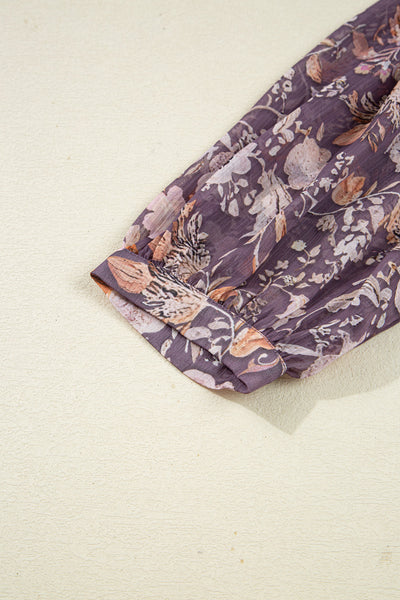 Pastel Floral Print Babydoll Blouse for Women - Short Sleeve, Lightweight Summer Top with Relaxed Fit and Breezy Style