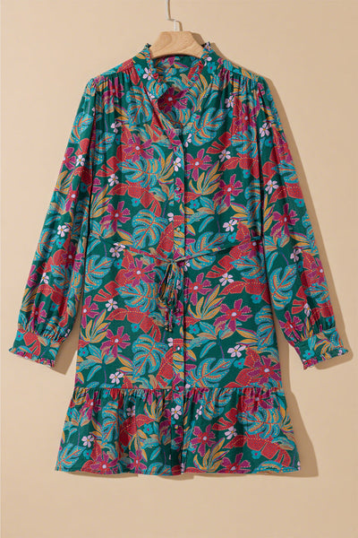 Vibrant Floral Shirt Dress for Women - Stylish Casual Summer Wear with Comfortable Fit for Everyday Outings