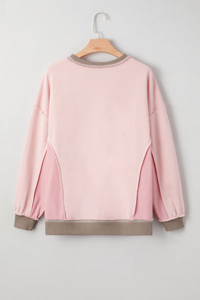 vibrant women's color block pullover sweatshirt - cozy, stylish casual top with relaxed fit for everyday wear made for easy styling and wardrobe with