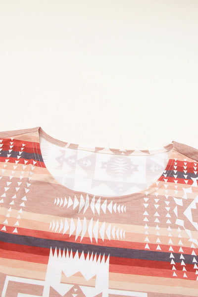 Aztec Bliss Multicolour Lounge Set with Puff Sleeves and Wide Leg Pants