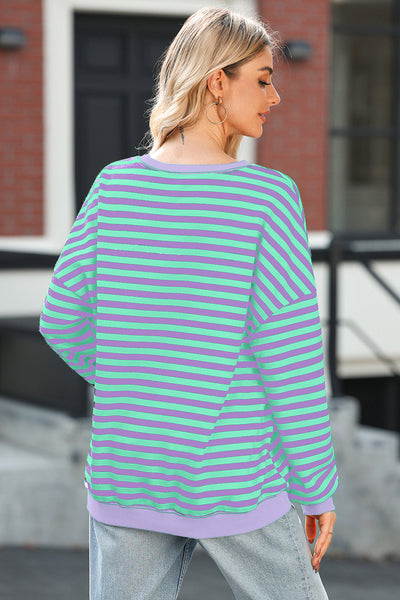 Cozy Women's Casual Striped Sweatshirt in Soft Fabric - Perfect for Everyday Comfort and Effortless Style