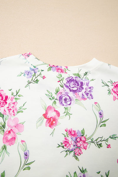 Stylish Women's Floral Lounge Set - Comfortable Relaxed Fit for Home Relaxation or Casual Outings