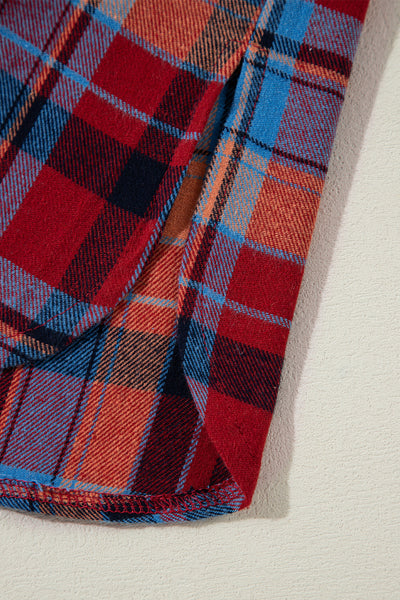 Casual Women's Vintage Red Plaid Shirt - Loose Fit, Stylish Design, Perfect for Everyday Outings and Relaxed Looks