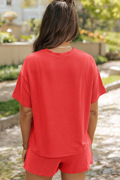 Women's Soft Cotton Casual T-Shirt and Shorts Set in Light Colors, Ideal for Summer Relaxation and Everyday Comfort
