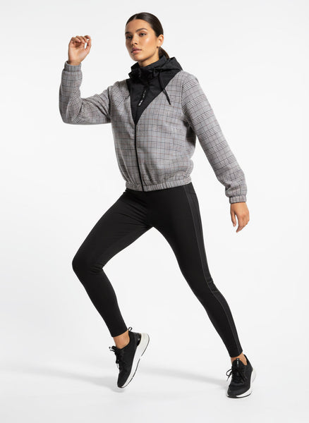 Zara Plaid Bomber Jacket w/ Nylon Collar