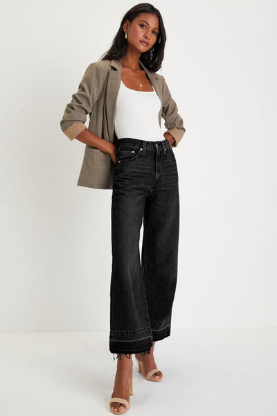 Light Wash Cropped Loose Fit Jeans for Women - Trendy Casual Denim for Effortless Everyday Style
