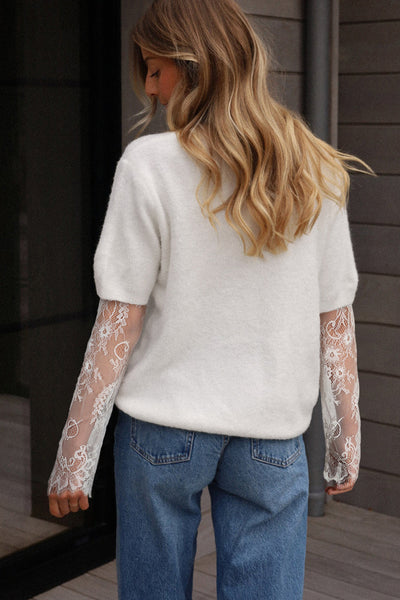 Chic Oversized Fuzzy Sweater for Women in Soft Beige - Cozy Knit Pullover for Effortless Casual Style