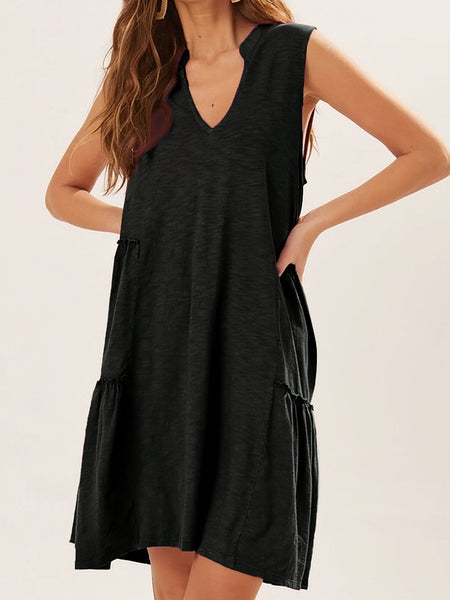 Casual V-Neck Mini Dress