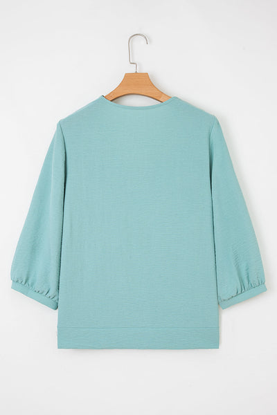 Elegant Women's Lightweight Crinkle Blouse in Soft Pastel Shades - Comfortable Fit for Everyday Style and Sophistication