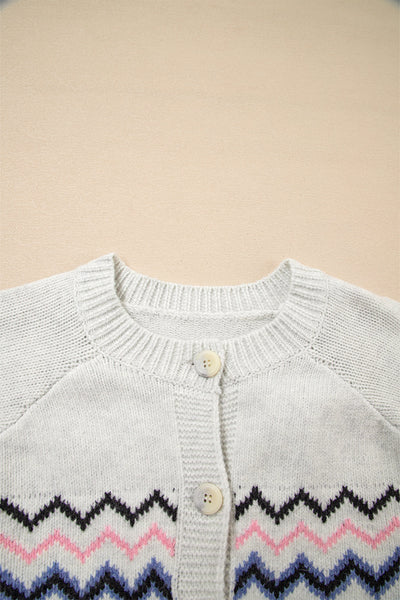 Trendy Women's Soft Knit Geometric Cardigan - Cozy Open Front Layering Piece in Stylish Patterns