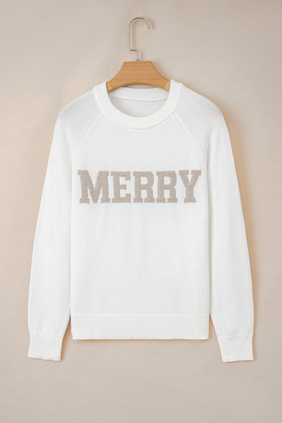 Women's Merry Intarsia Knit Christmas Sweater with Raglan Sleeves made for easy styling and wardrobe coordination, with premium-like structure and