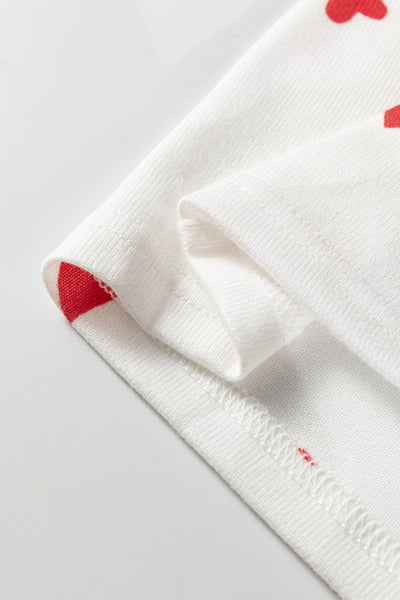 women's cozy women's fiery red heart print long sleeve top and drawstring pants set - perfect casual lounge outfit for relaxation with practical