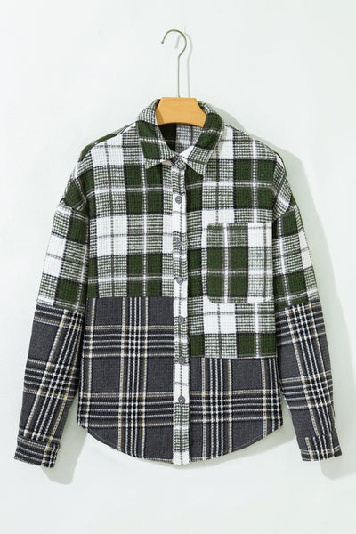 Women's Oversized Plaid Shacket Jacket - Trendy Layering Piece for Casual Fall Fashion in Warm Tones