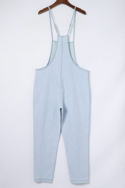 Straight Plus Size Curve Dark-Wash Plus-Size Jean Overalls