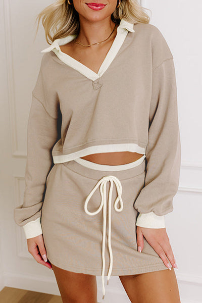 Chic Women's Color Block 2-Piece Set - Stylish Casual Outfit for Modern Comfort and Effortless Everyday Wear