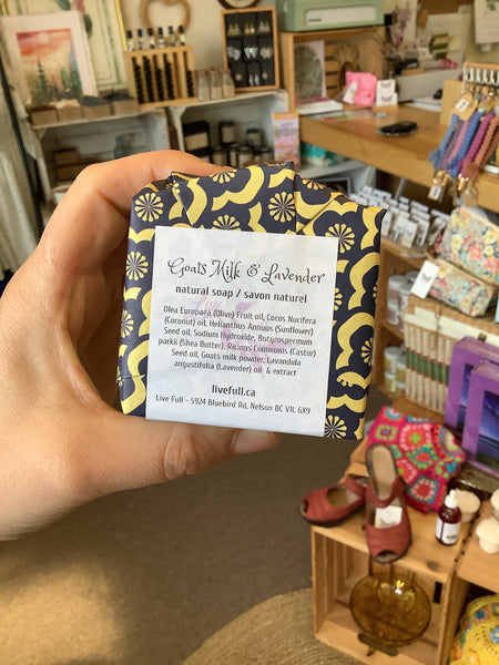 Goats Milk & Lavender Natural Soap- Live Full ( Nelson, BC)