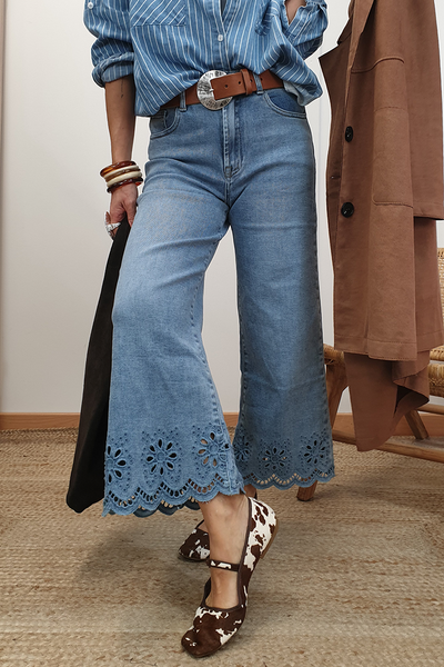 Chic High-Waisted Wide Leg Jeans for Women in Classic Blue - Comfortable Fit for Effortless Style and Everyday Wear
