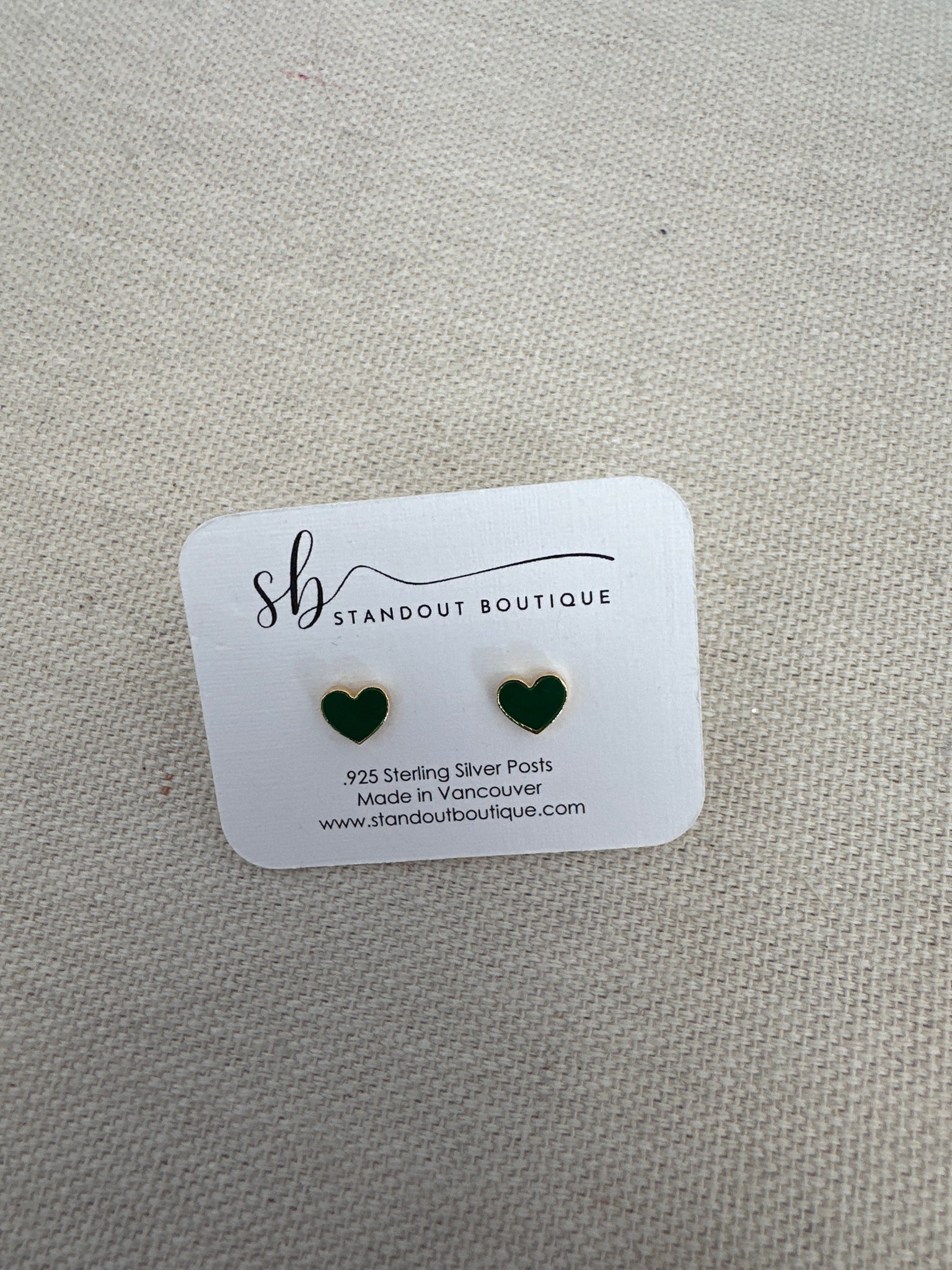 Standout Boutique Shamrock Gold Heart Stud Earrings