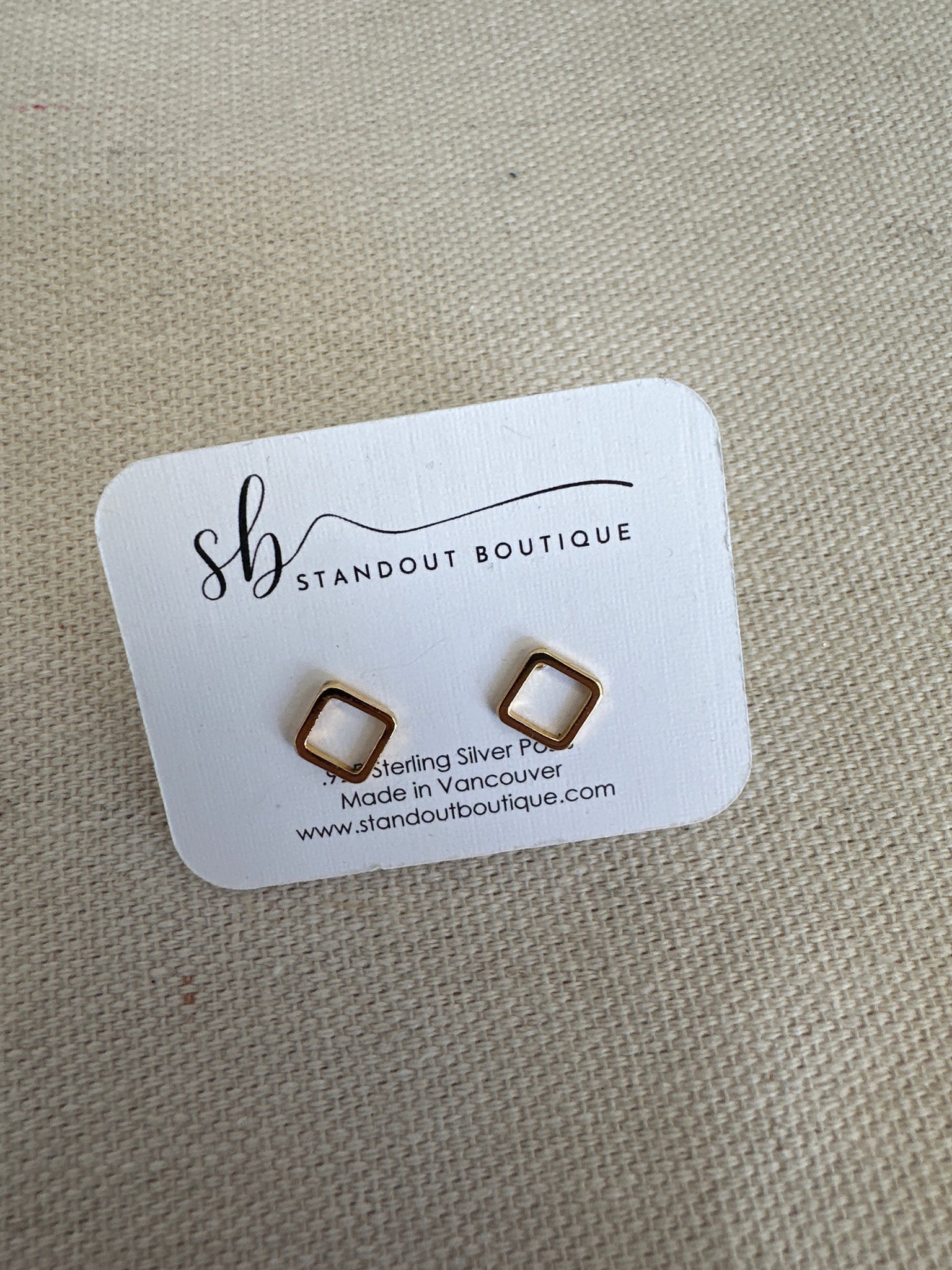 Standout Boutique Square Gold Studs