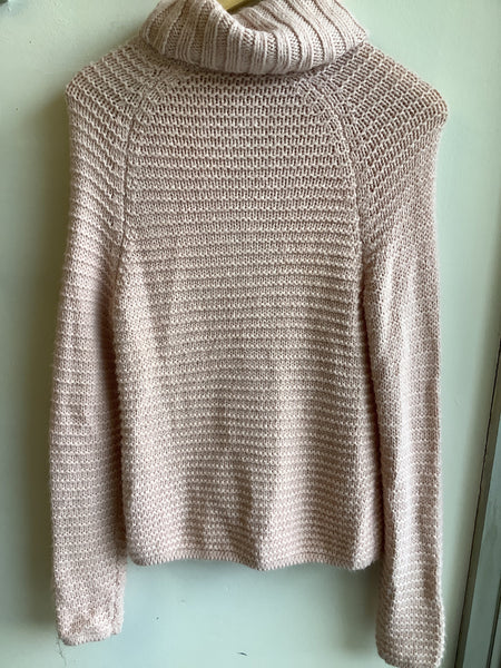 Blush Chunky Knit Turtleneck Sweater