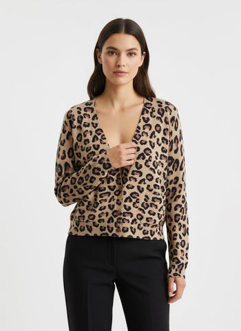BCBG Maxazria Leopard Print Cardigan