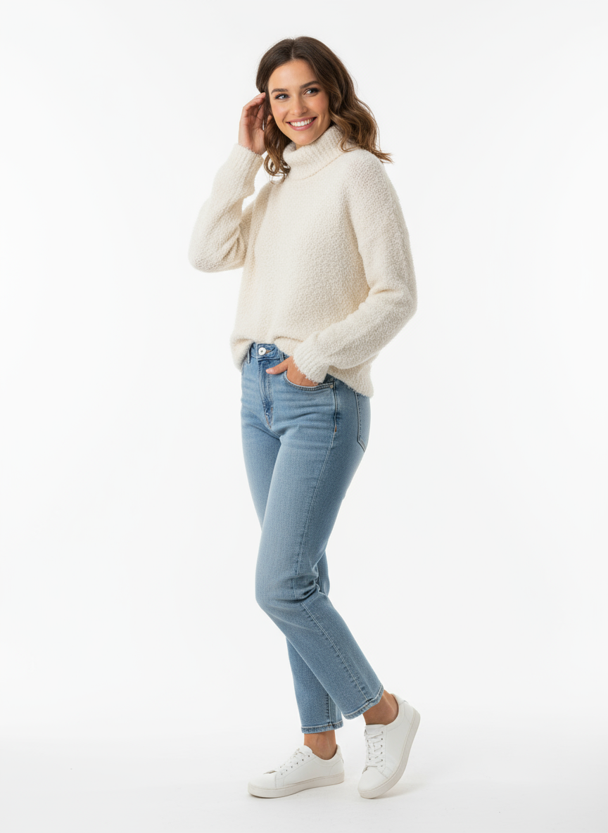 Vintage Bay Club Cozy Cream Boucle Sweater