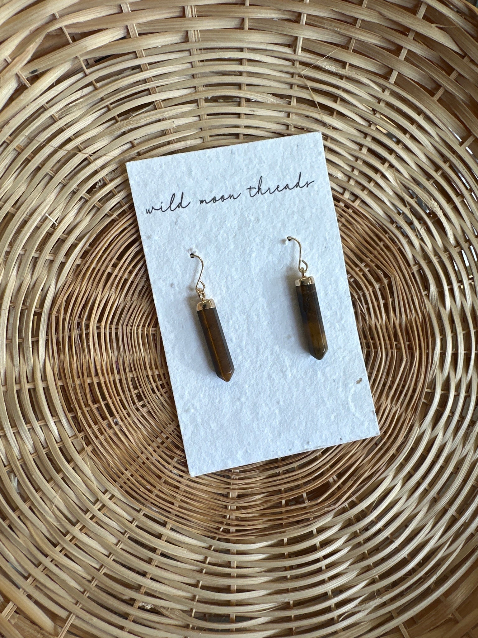 Wildmoon Threads Tigers Eye Crystal Earrings