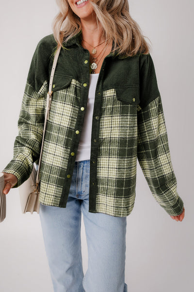 Plaid Zip-Up Hooded Coat with Pockets