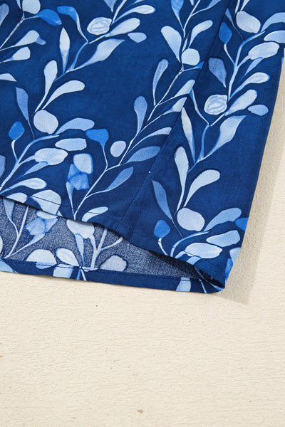 Elegant Floral Botanical Print Blouse for Women - Lightweight Relaxed Fit Top for Effortless Style