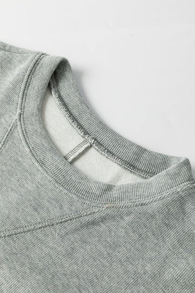 Women's Oversized Medium Grey Sweatshirt with Side Split and Drop Shoulders for Effortless Comfort and Trendy Style