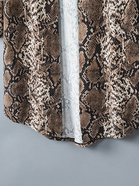 Longline Snakeskin Cardigan
