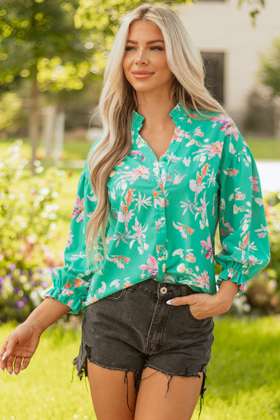 Elegant Women's Floral Print Long Sleeve Blouse - Comfortable Fit for Casual Days & Special Events in Vibrant Colors