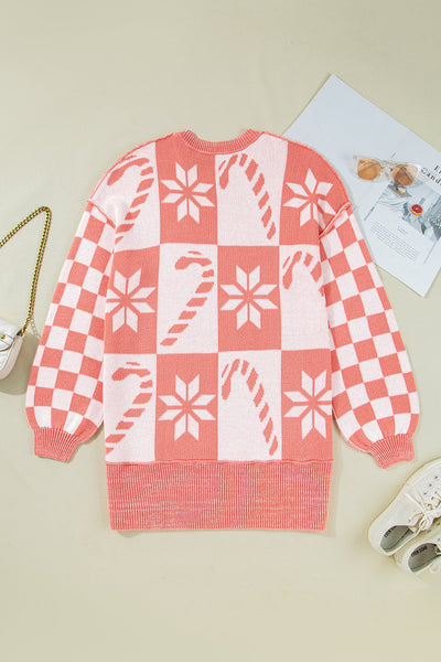 Festive Women's Cozy Red Christmas Sweater - Relaxed Fit Holiday Knitwear with Fun Seasonal Designs