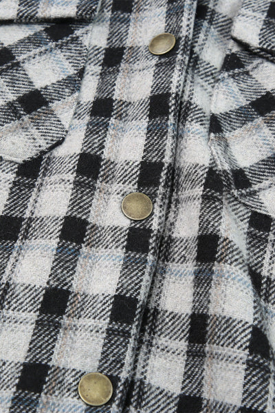 Cozy Oversized Women's Plaid Shacket Jacket - Trendy Checkered Outerwear for Stylish Fall Looks