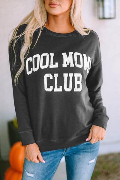Chic Gray Drop Shoulder Sweatshirt for Trendy Moms - Soft, Comfortable Style Perfect for Everyday Fashion