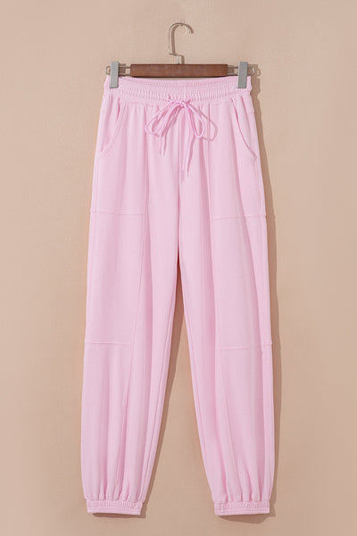 Women's Light Pink Comfort Fit Jogger Pants - Soft, Stylish Loungewear for Casual and Athleisure Looks