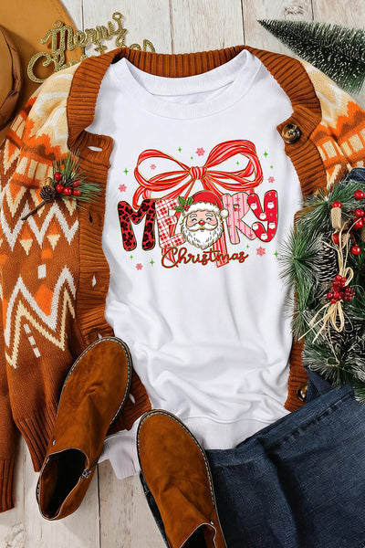 Women's Cozy White Christmas Graphic Sweatshirt - Cute and Festive Holiday Apparel for a Comfortable Winter Look