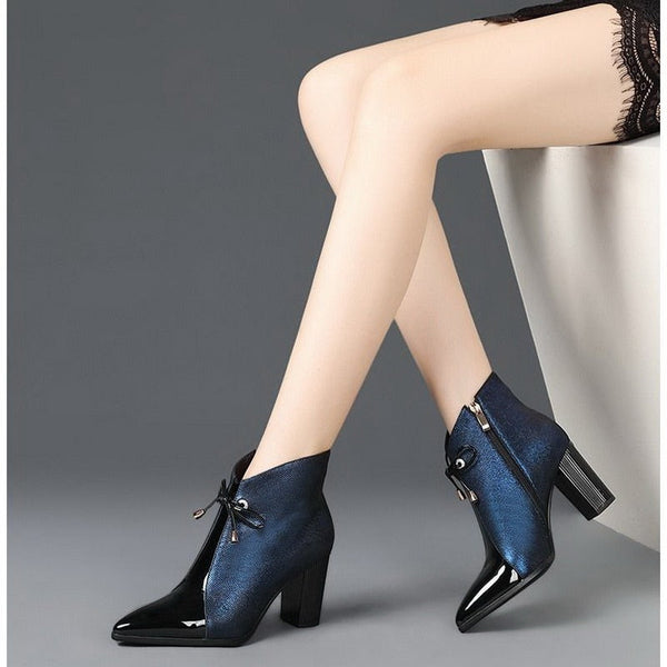 Zip Down & Tie Ankle Boot