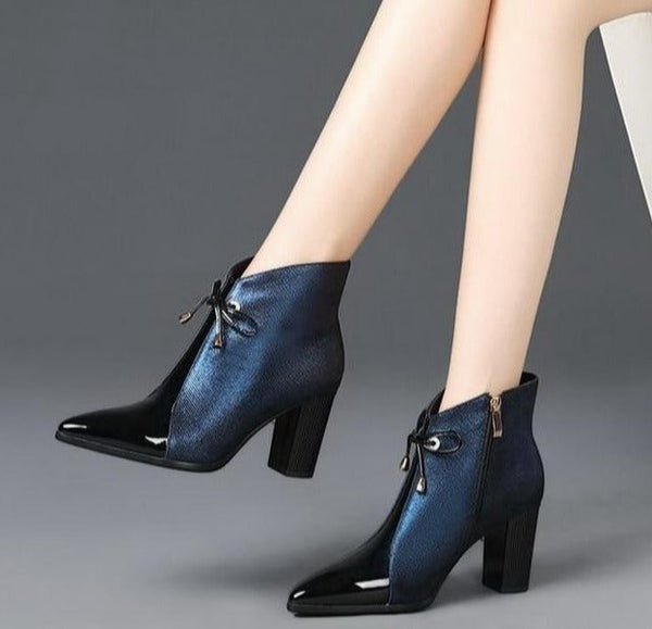 Zip Down & Tie Ankle Boot
