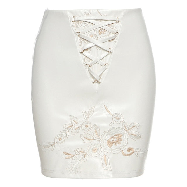 Classy Floral Lace Mini Skirt